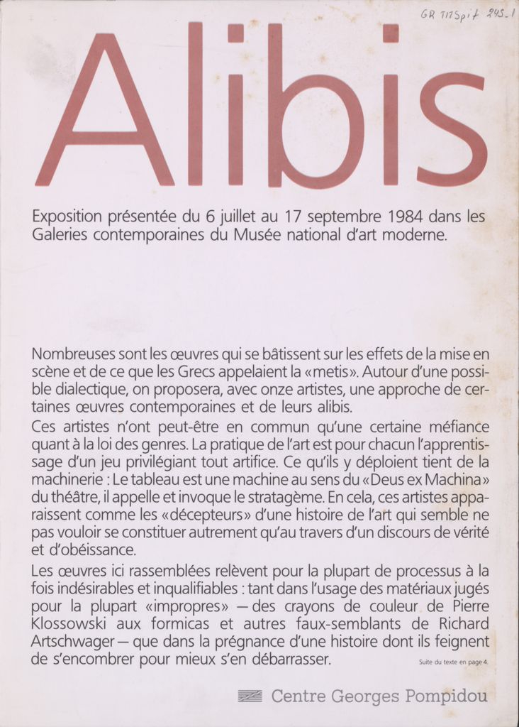 Έκθεση “Alibis”