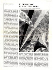 Il centenario di Giacomo Balla
