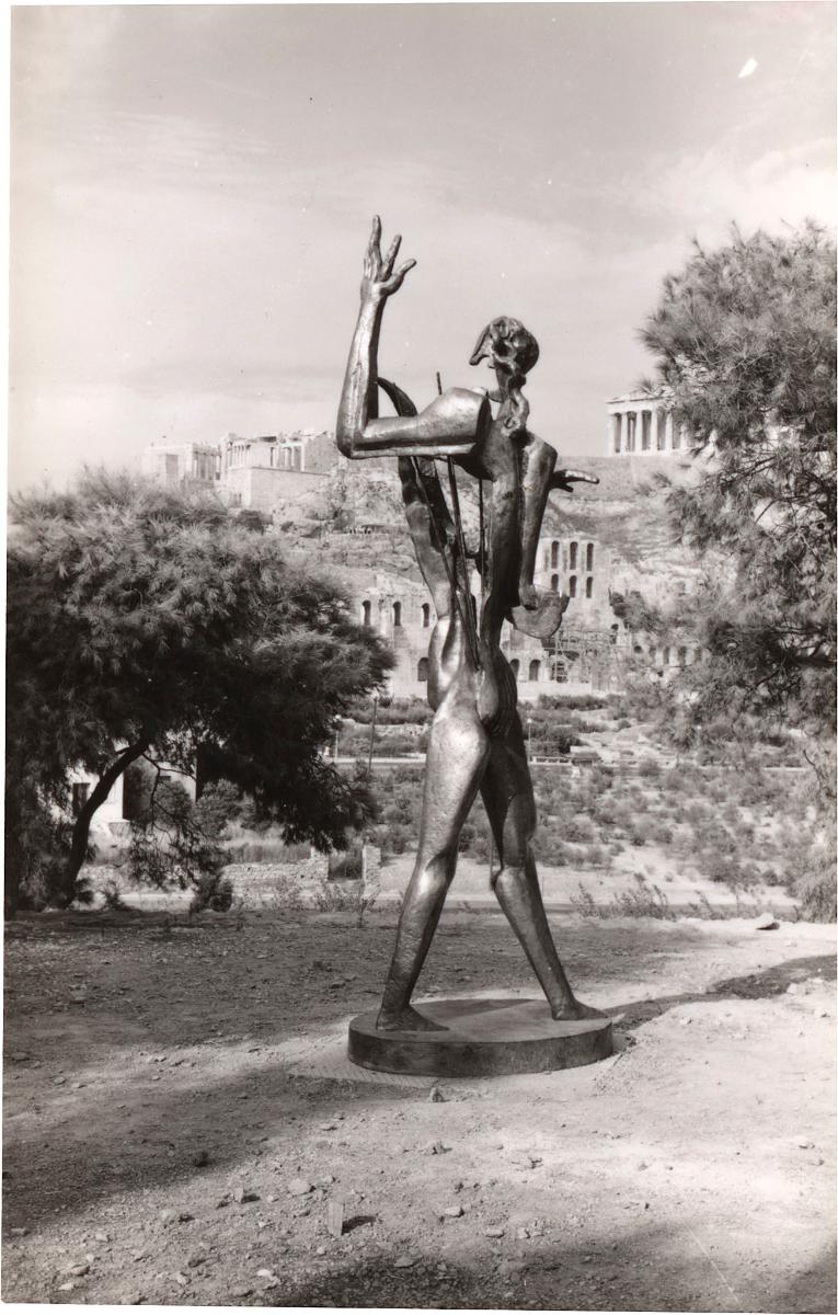 The artwork “Orpheus” at the Panathenaia of Contemporary Sculpture in Athens