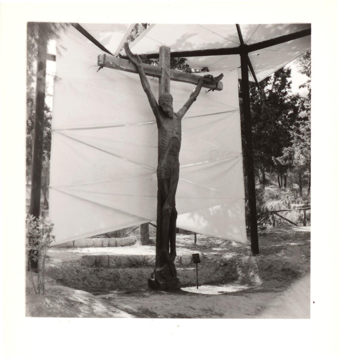 The artwork “Christ on the Cross” at the Panathenaia of Contemporary Sculpture in Athens
