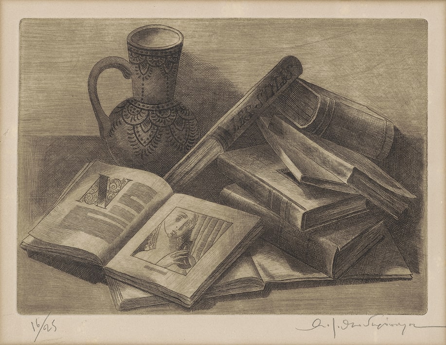 Composition (books and pitcher)