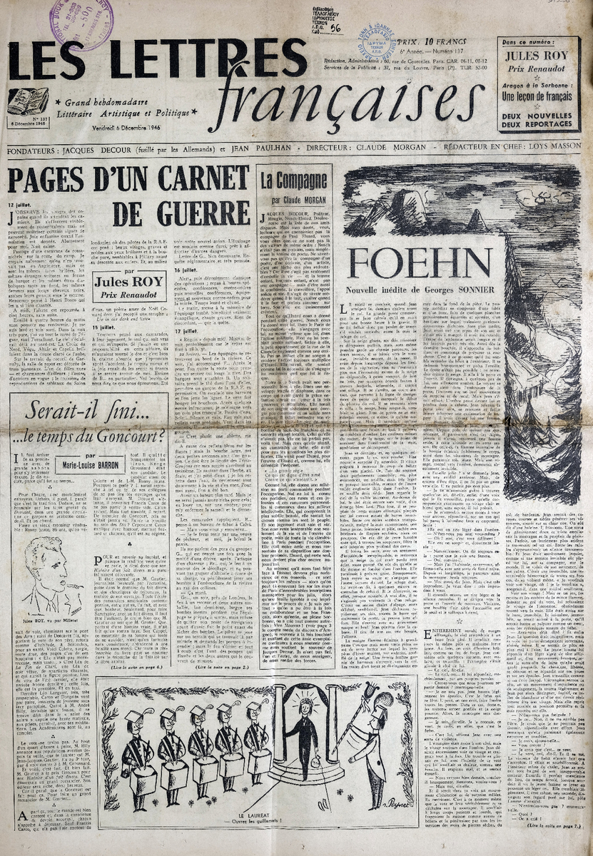 “LES LETTRES FRANÇAISES” Αρ. 137
