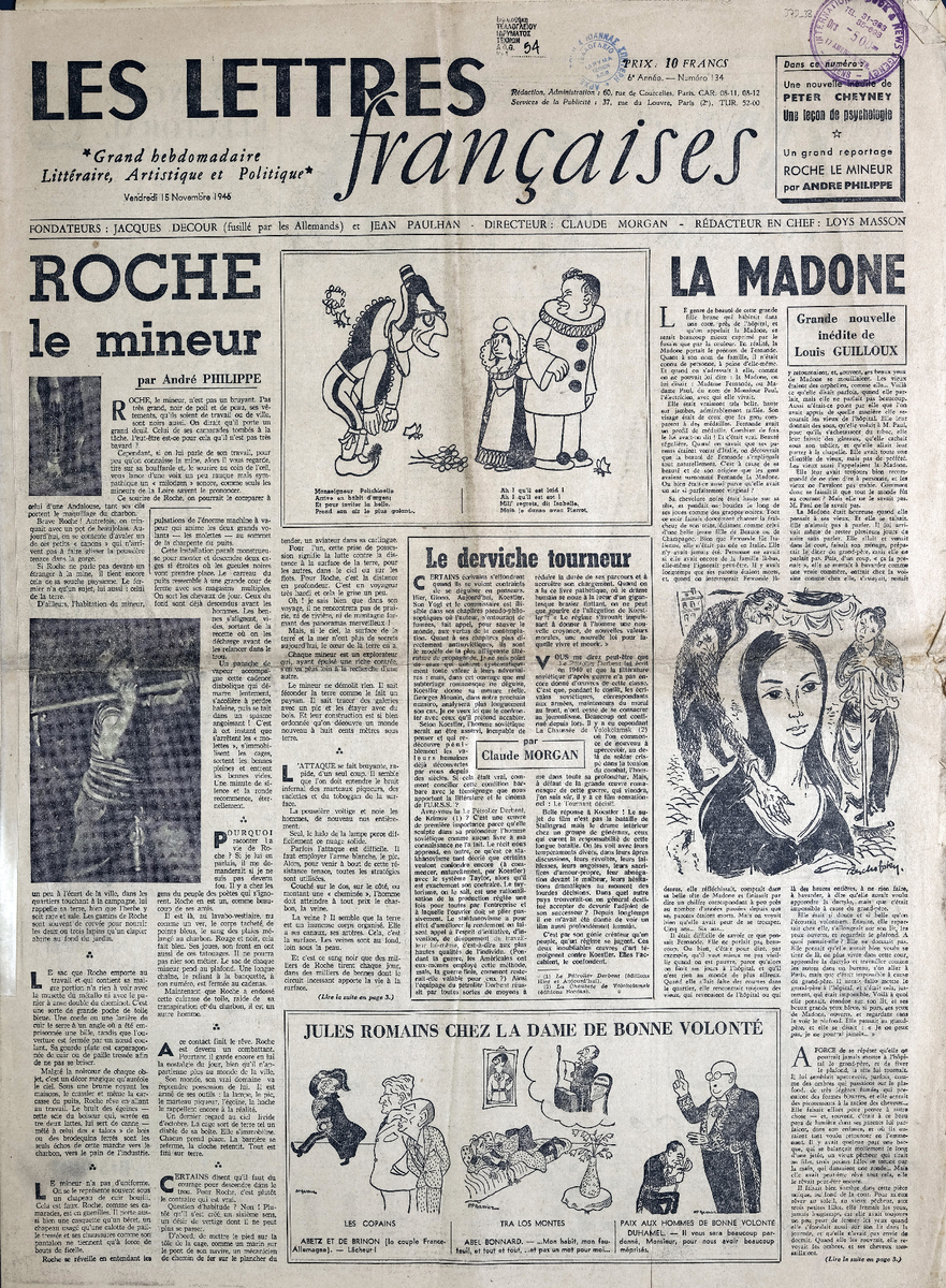 “LES LETTRES FRANÇAISES” Αρ. 134