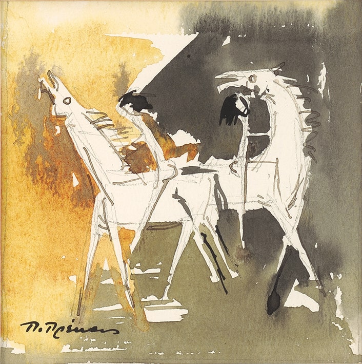 “Two horses with riders”