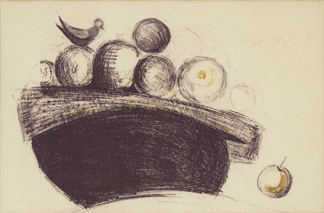 Still life with fruit bowl