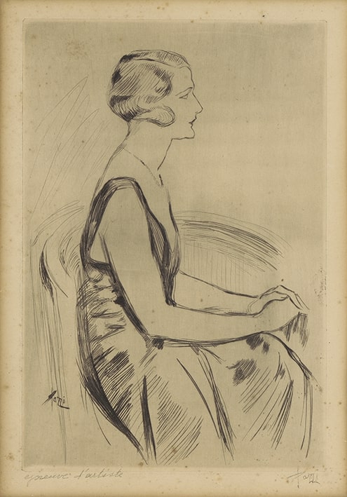 Female figure in an armchair