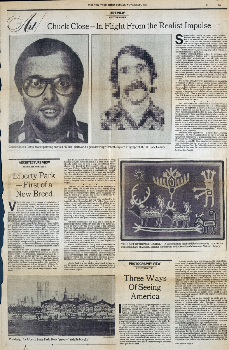 “Chuck Close – In Flight From the Realist Impulse”