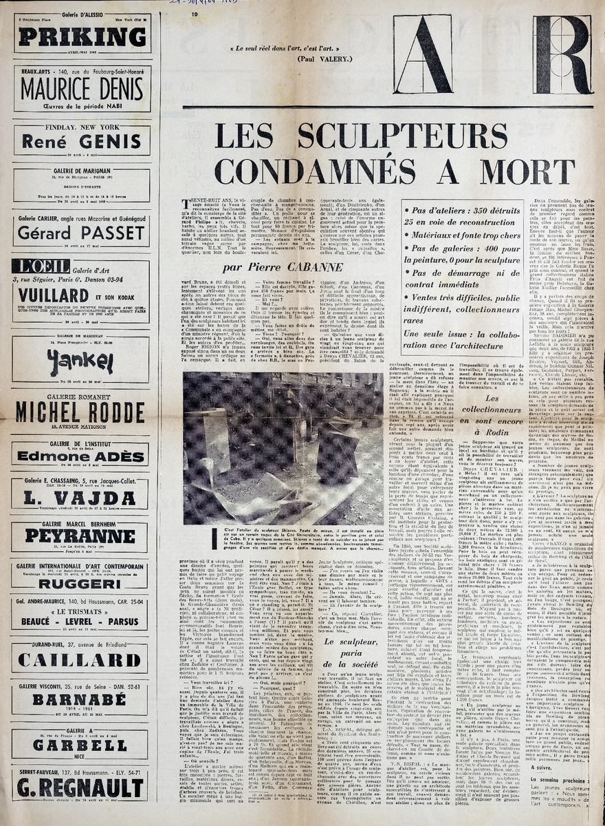 “Les sculpteurs condamnés à mort”