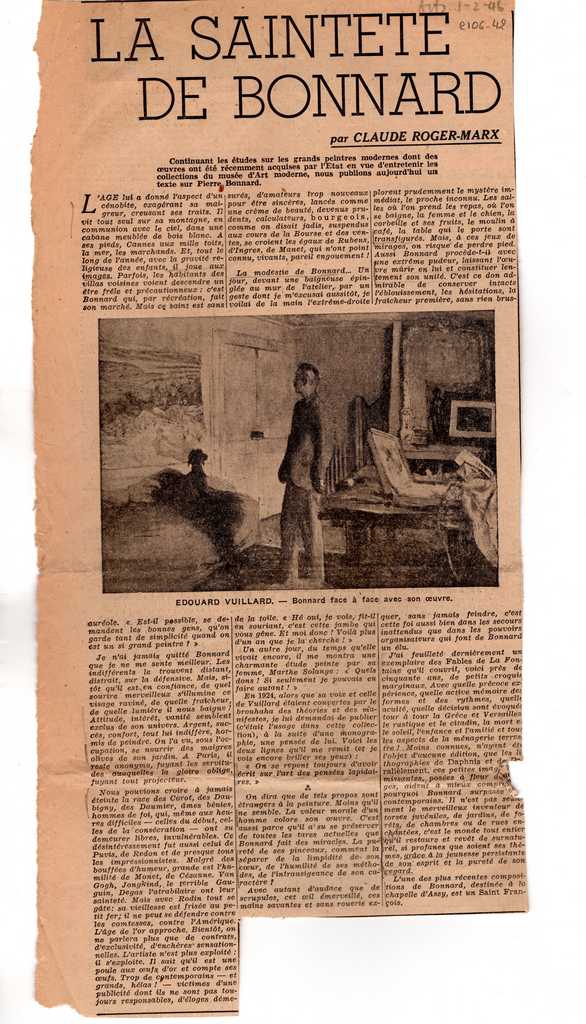 “La Sainteté de Bonnard”