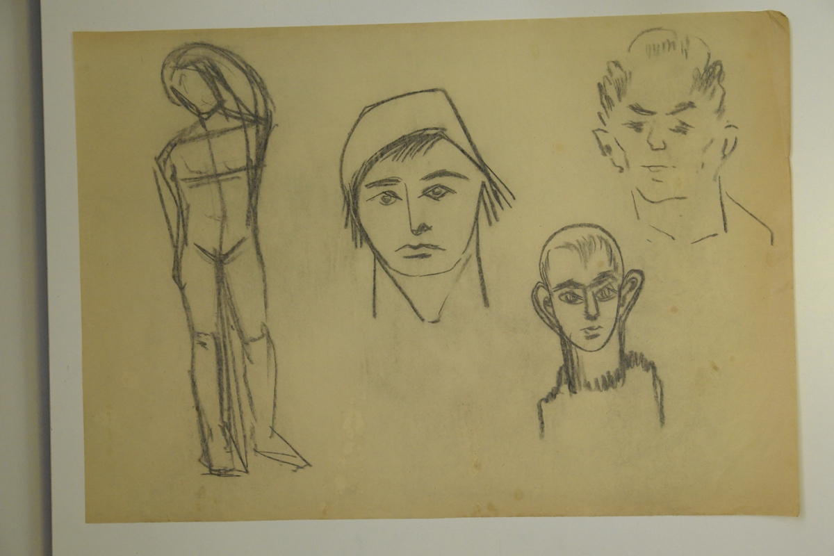Nude and three portraits