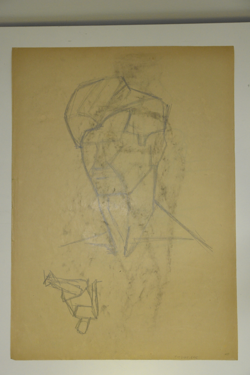 Male nude (recto) / Male head (verso)