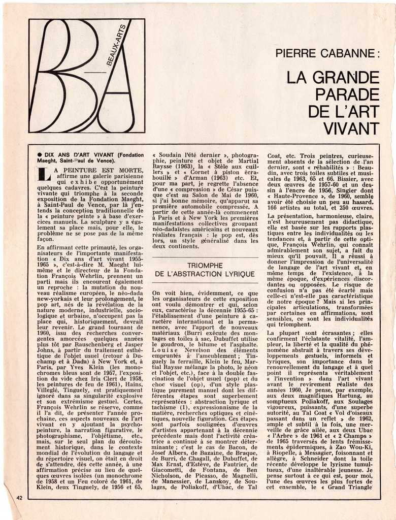 “La grande parade de l’ art vivant”