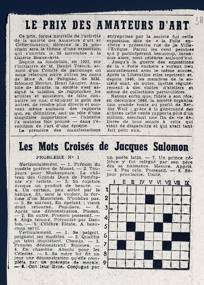 “Le prix des amateurs d art”