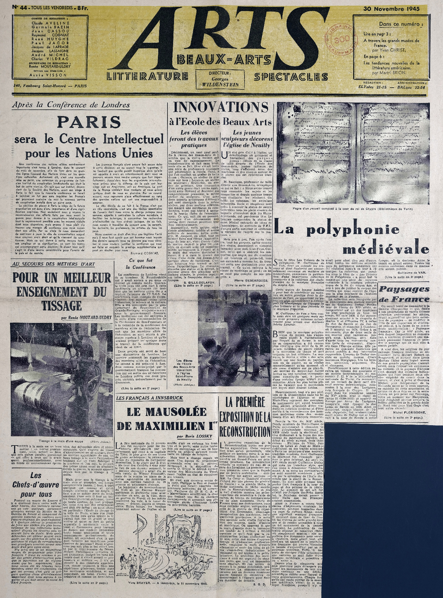 “Après la Confèrence de Londres. Paris sera le Centre Itellectuel pour les Nations Unies”