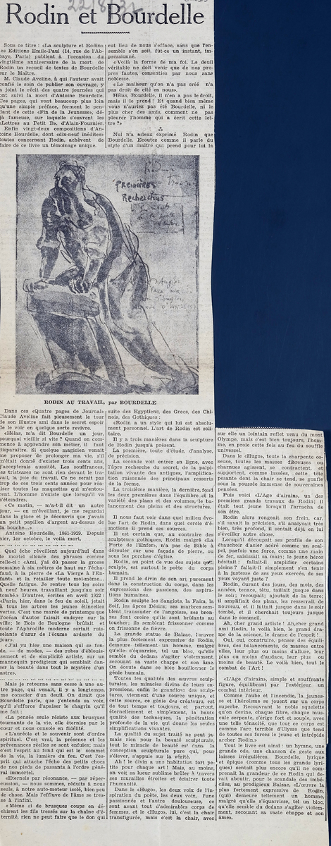 “Rodin et Bourdelle”