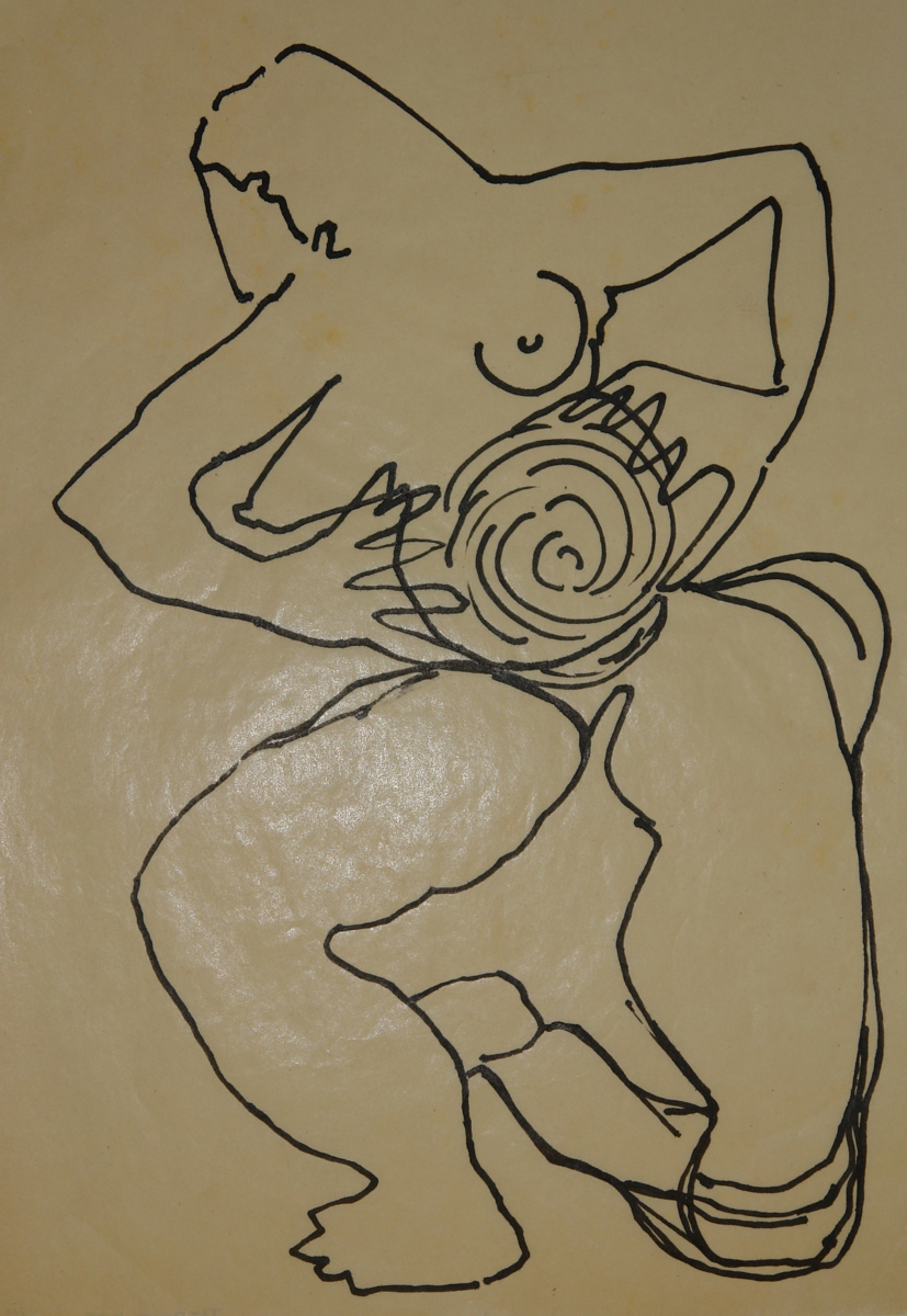 Naked female figure