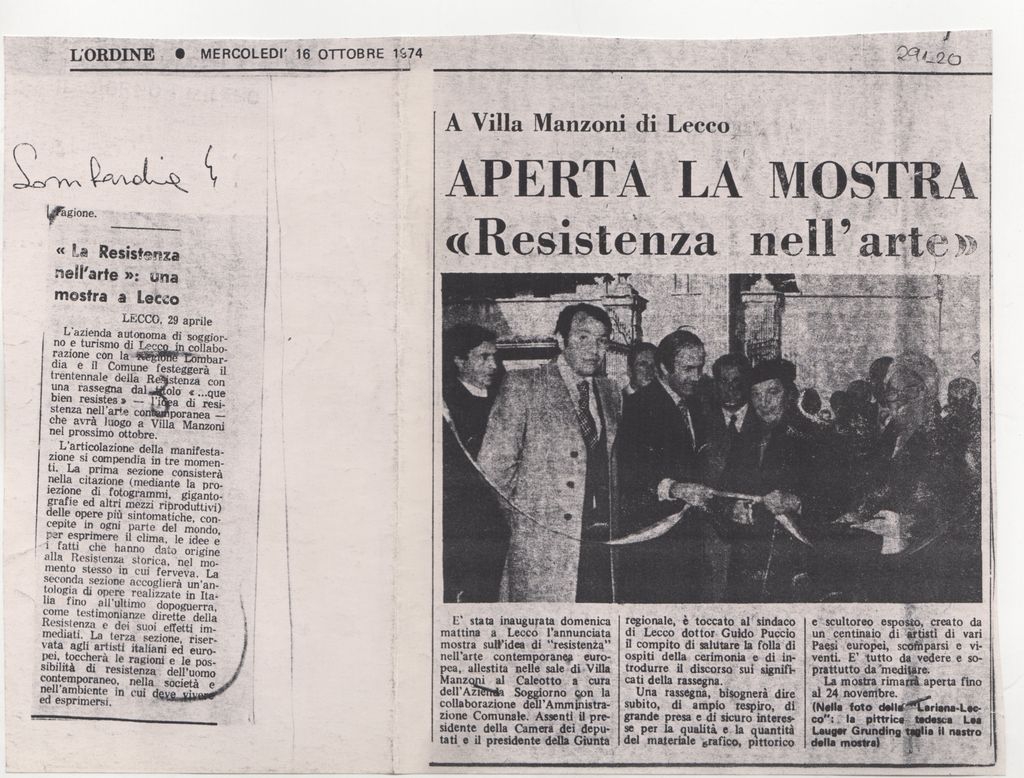 “‘La Resistenza nell’ arte’: Una mostra a Lecco”