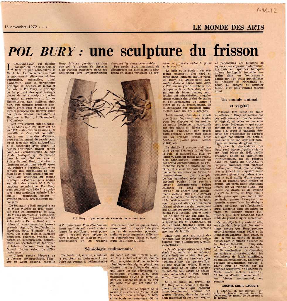“Pol Bury: une sculpture du frisson”