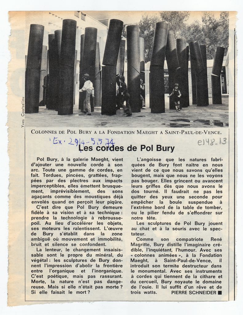 “Les cordes de Pol Bury”