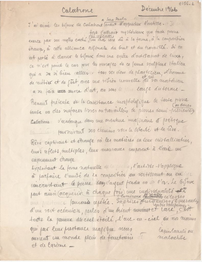 Κείμενο του Τώνη Σπητέρη για τον Domenico Calabrone