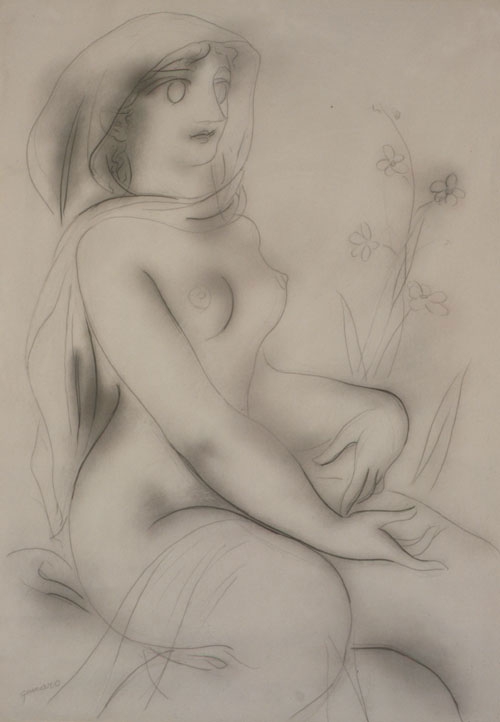 Sitting nude