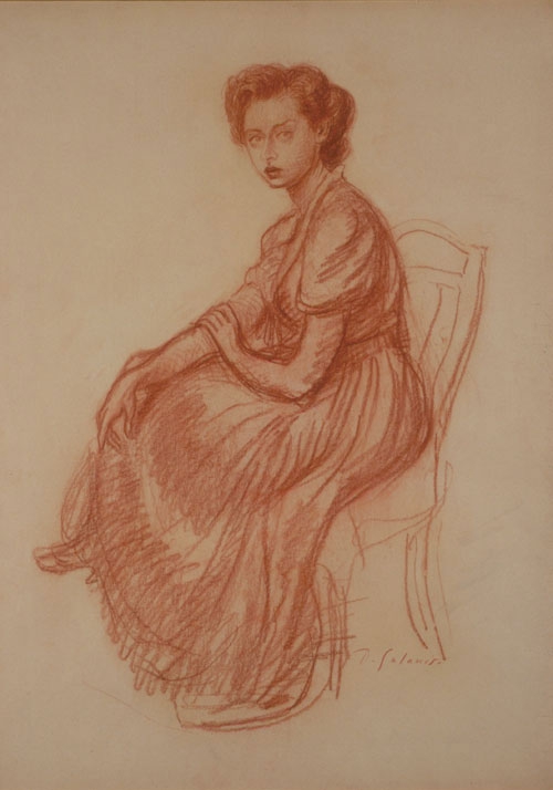 Woman sitting on a chair