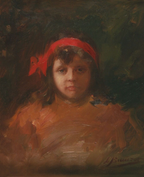 “Little girl with a red ribbon”