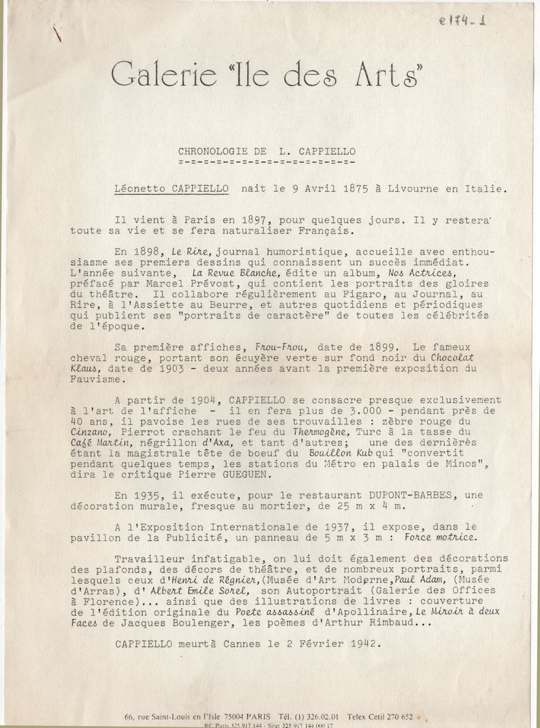 “Chronologie de L. Cappiello”