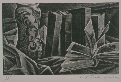 “Books and vase”