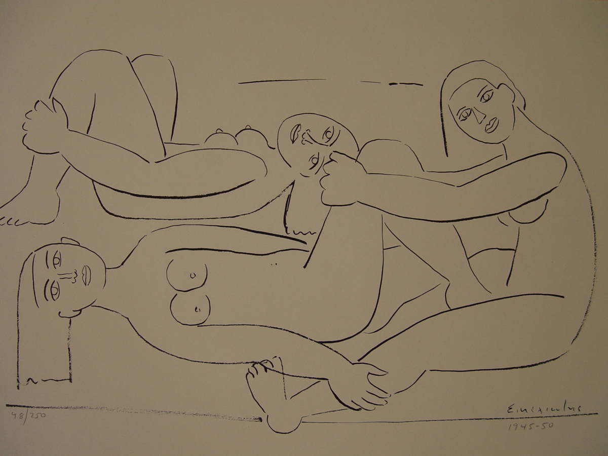 Three reclining nudes