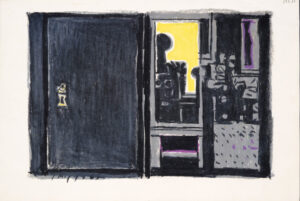 Έντυπο με αναπαραγωγή έργου, έγχρωμη, του Γιάννη Μόραλη