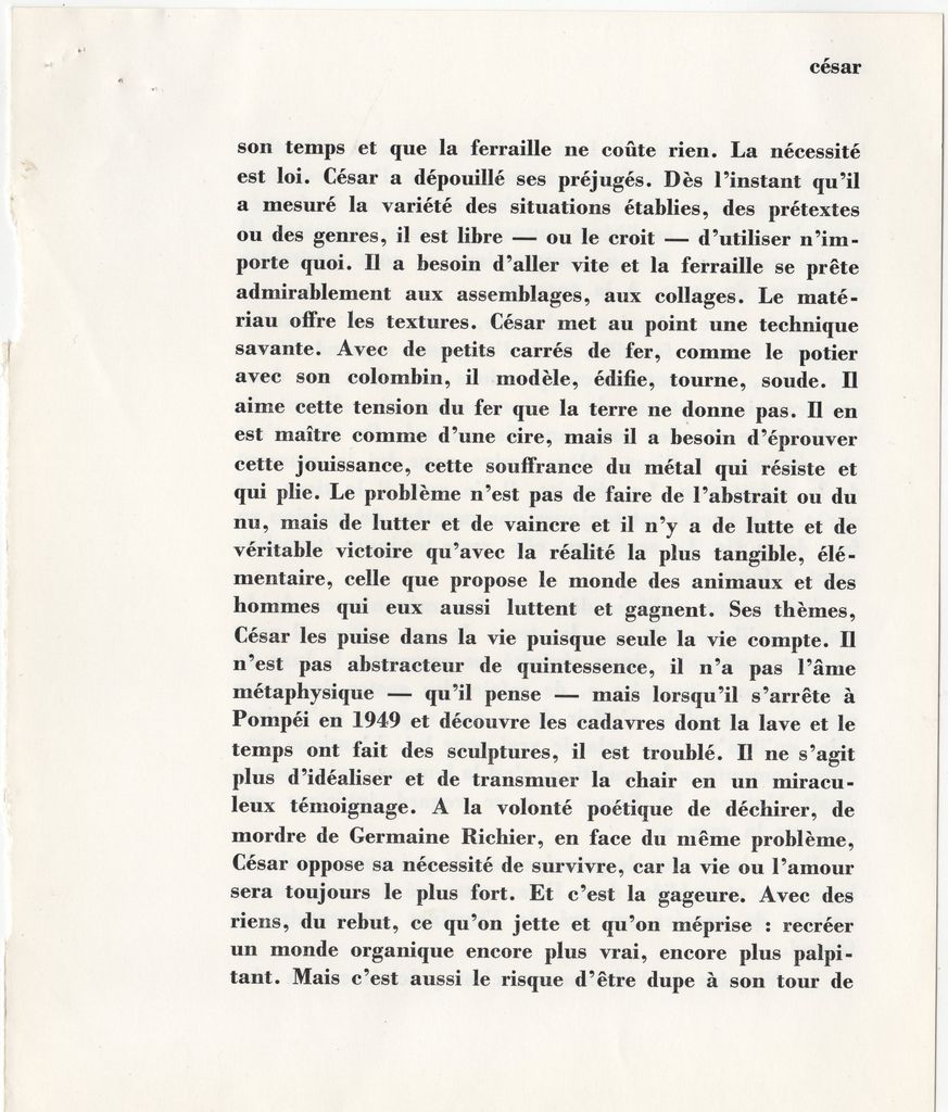 Κείμενο για τον César (Baldaccini)