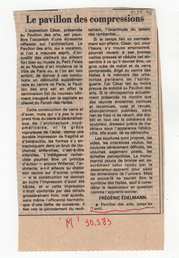 “Le pavillion des compressions”