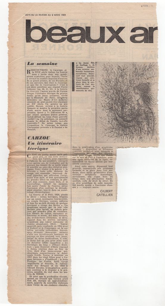 “Carzou. Un itinéraire féerique”