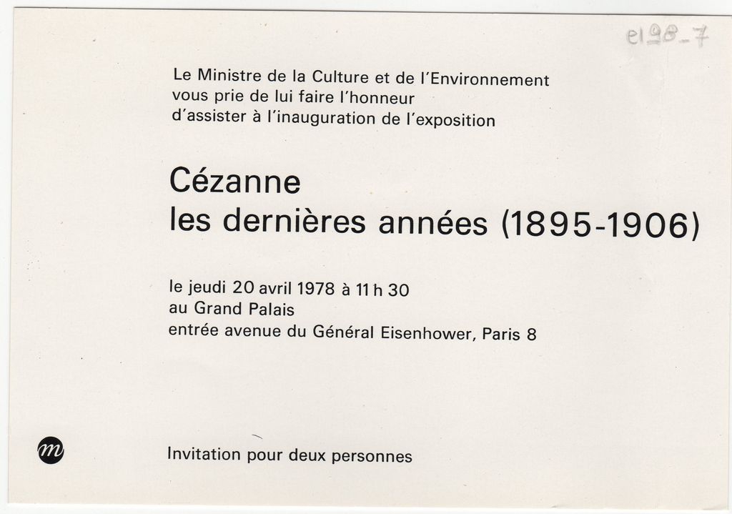 Έκθεση Paul Cézanne “Cézanne les dernières années”