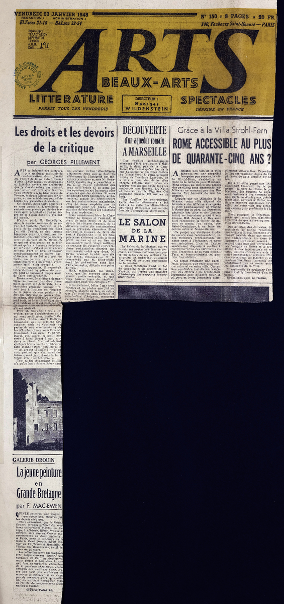 Απόκομμα περιοδικού “Arts” τ. 150