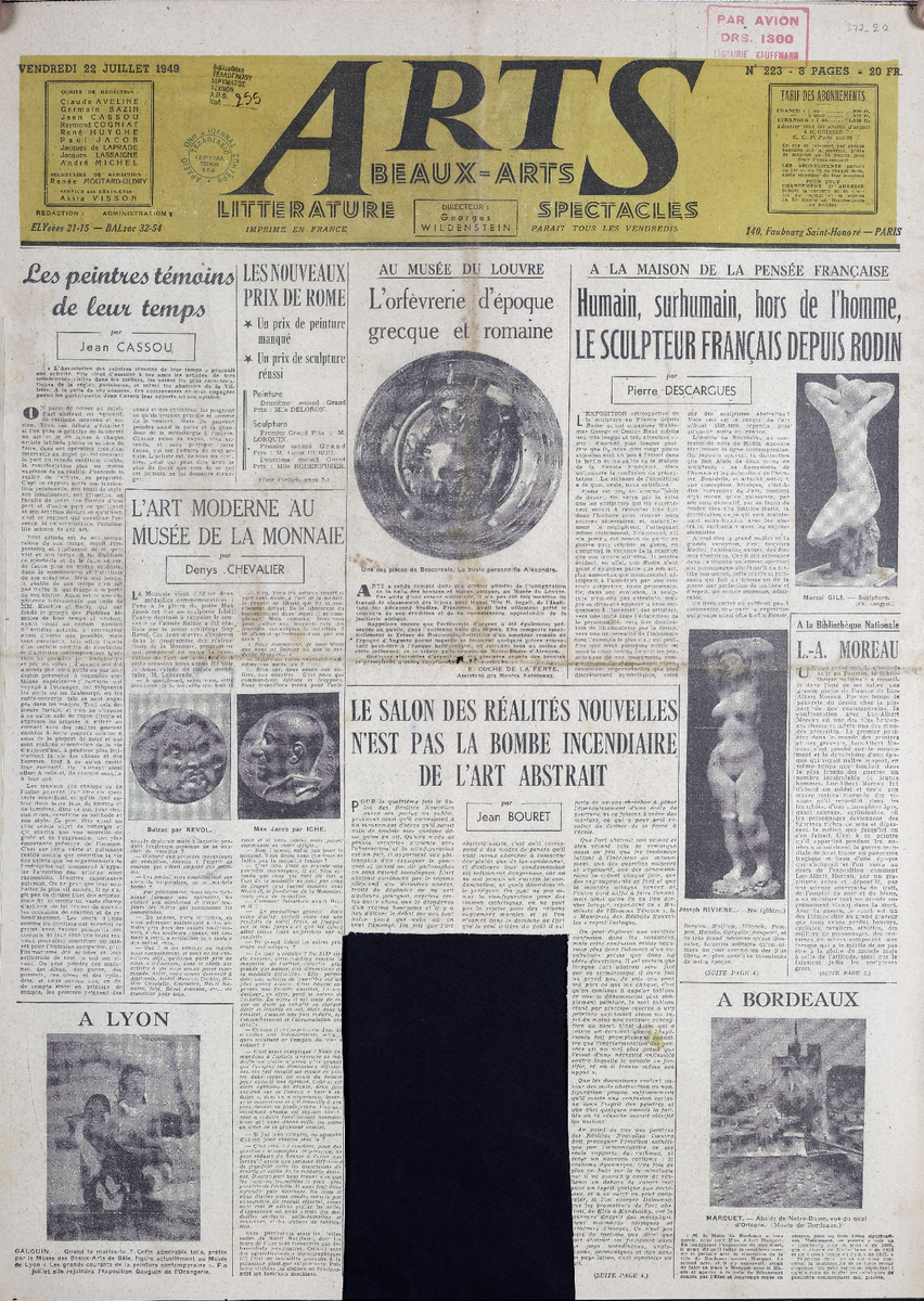 Απόκομμα περιοδικού “Arts” τ. 223