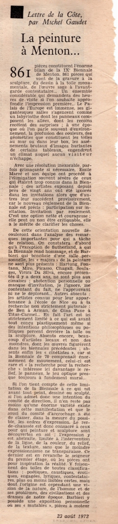 “La peinture à Menton”