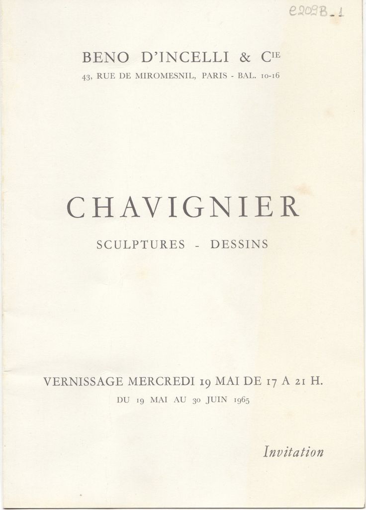 Έκθεση “Chavignier. Sculptures – Dessins”