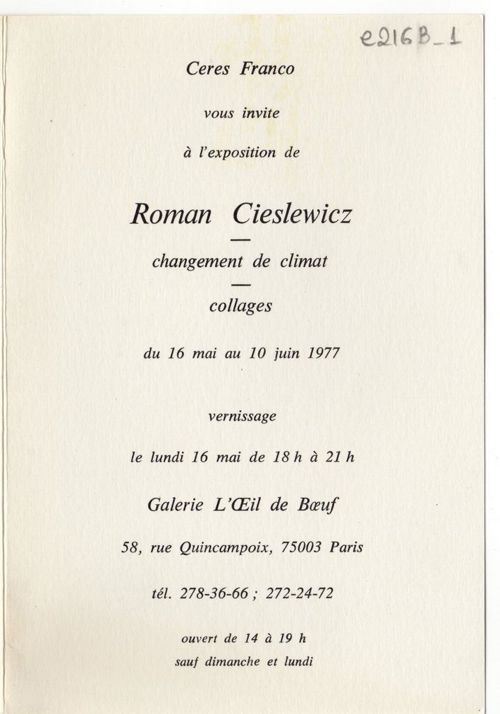 Έκθεση Roman Cieslewicz “Changement de climat- Collages”