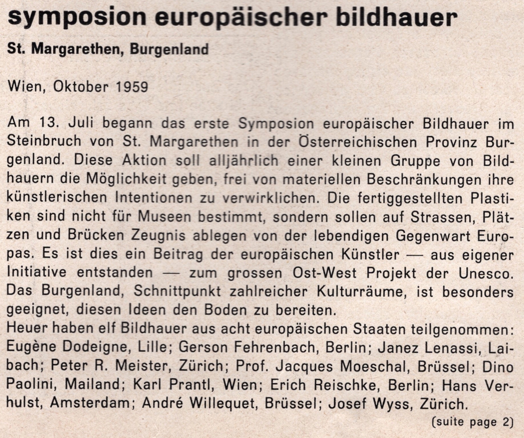 “Symposion Europäischer Bildhauer”
