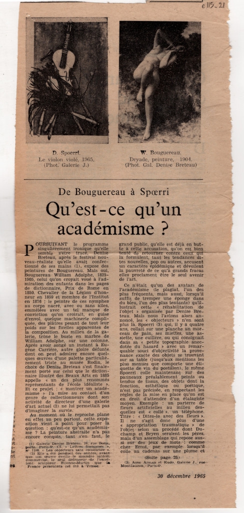 “De Bourguereau à Spoerri. Qu’est-ce qu’un académisme?”