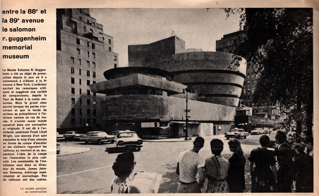 “Entre la 88e et la 89e avenue le salomon r. guggenheim memorial museum”