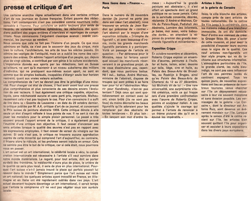 “Presse et critique d’art”