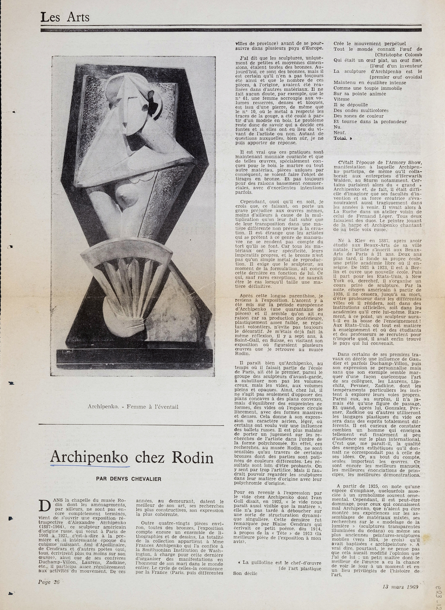 “Archipenko chez Rodin”
