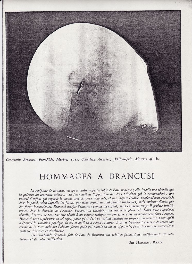 “Hommages à Brancusi”