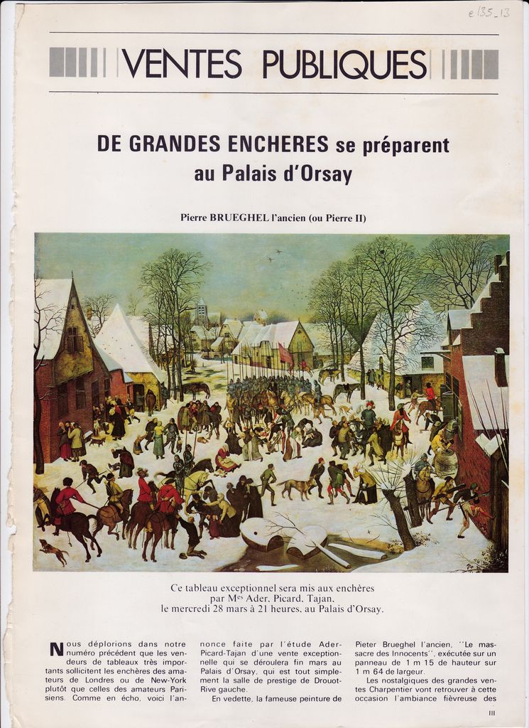 “De grandes enchères se préparent au Palais d’ Orsay”