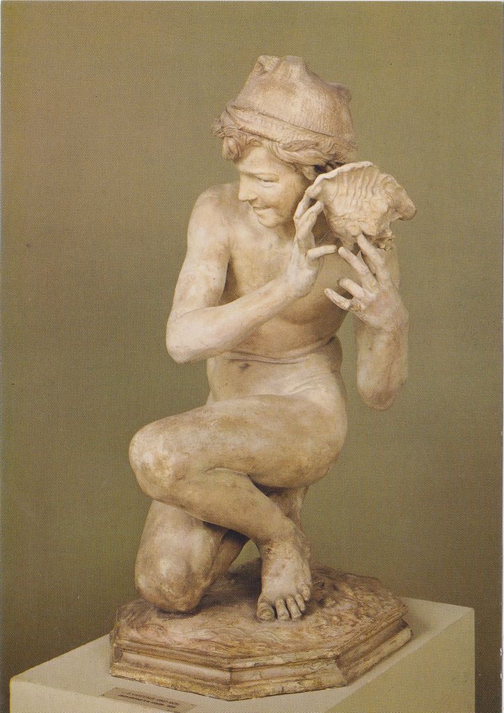 Αναπαραγωγή έργου του J.-B. Carpeaux “Jeune pêcher à la coquille”