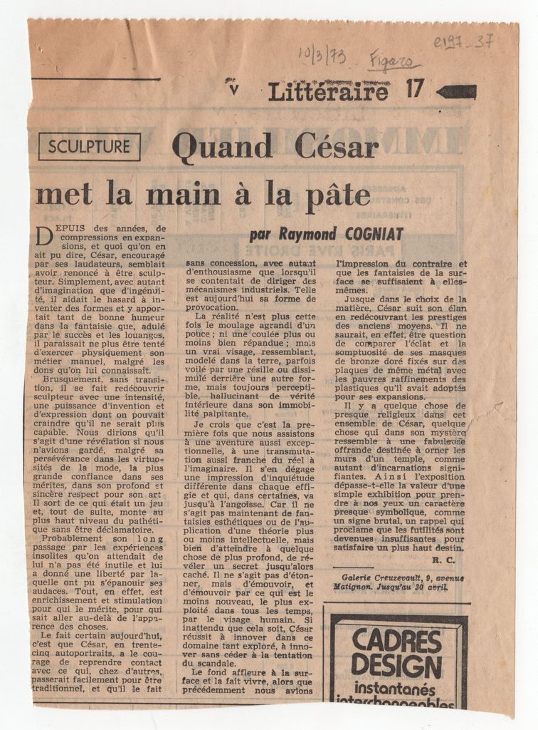 “Quand César met la main à la pâte”
