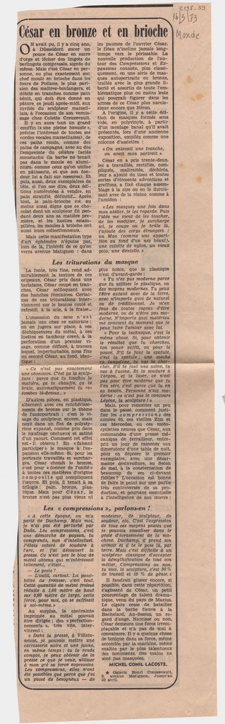 “César en bronze et en brioche”